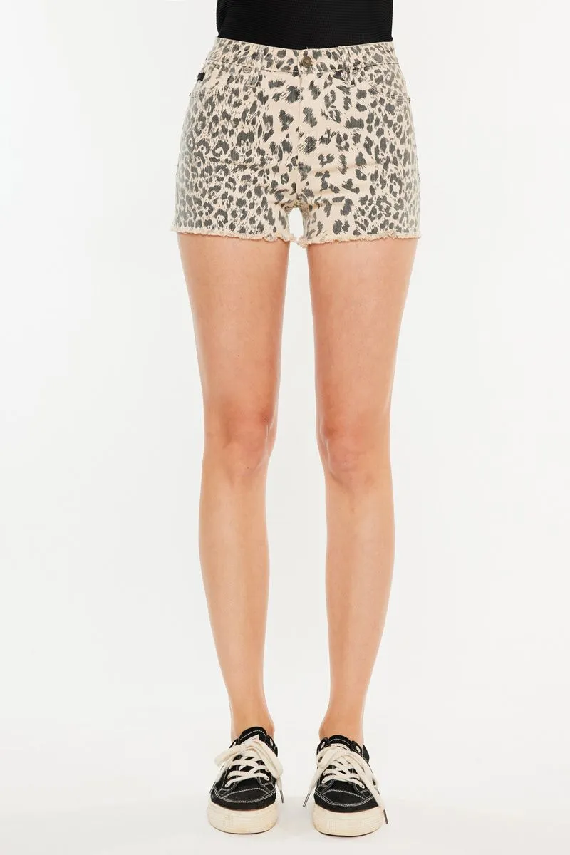 KanCan Leopard Wild Side Denim Shorts