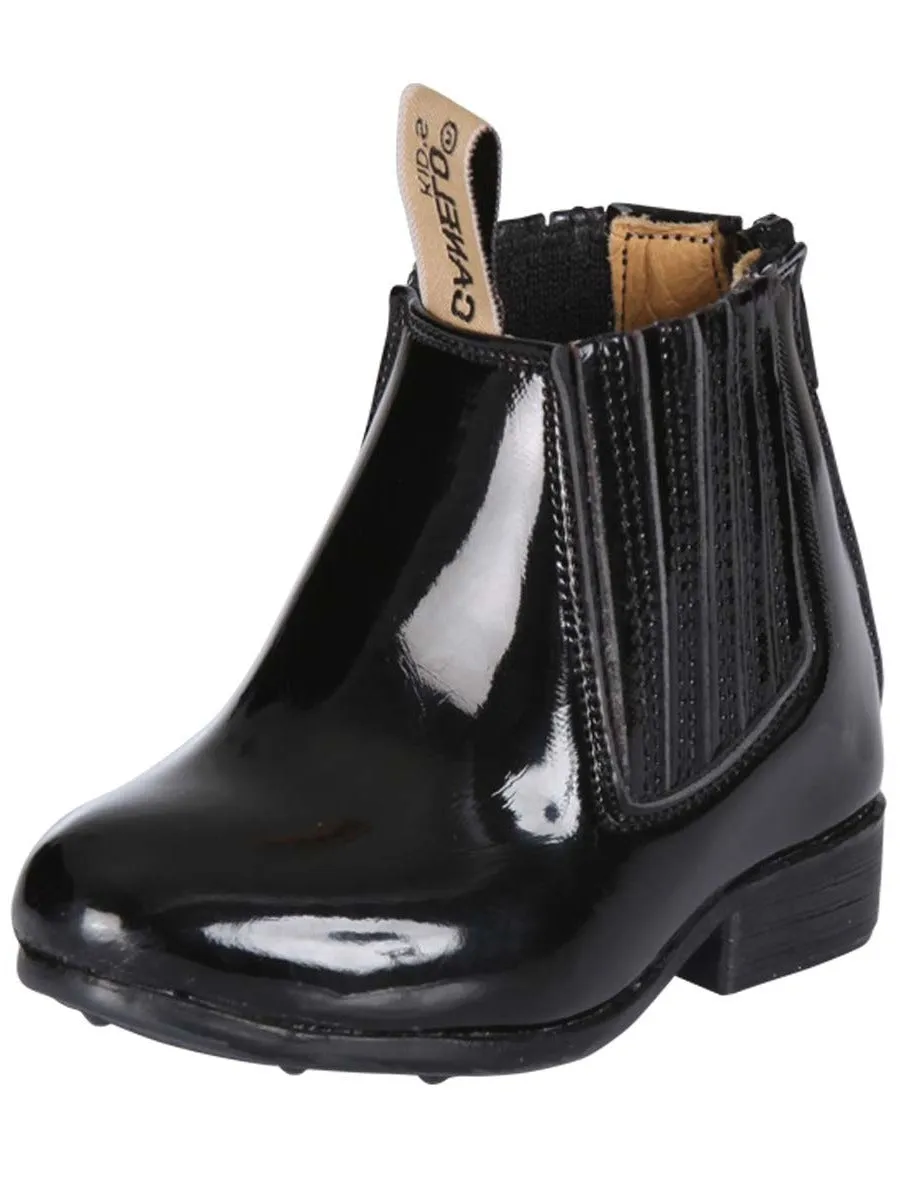 Kids - Botines Charros Clasicos de Charol Sintetico para Bebes 'El Canelito' - ID: 34081