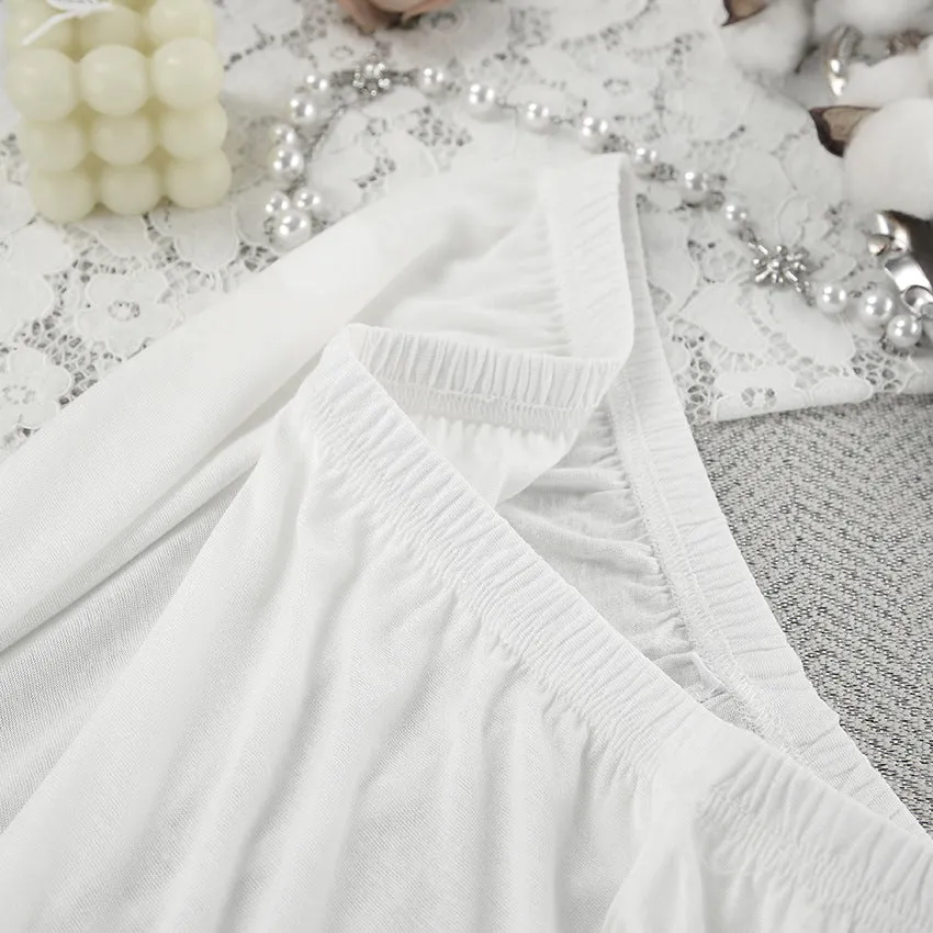 Knitted Tied Lotus Leaf Cropped Top Pajamas Two-Piece Sets