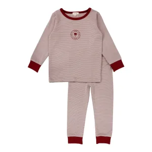 Lil Legs Striped Long Sleeve Lounge Set Pajamas - Rosewood