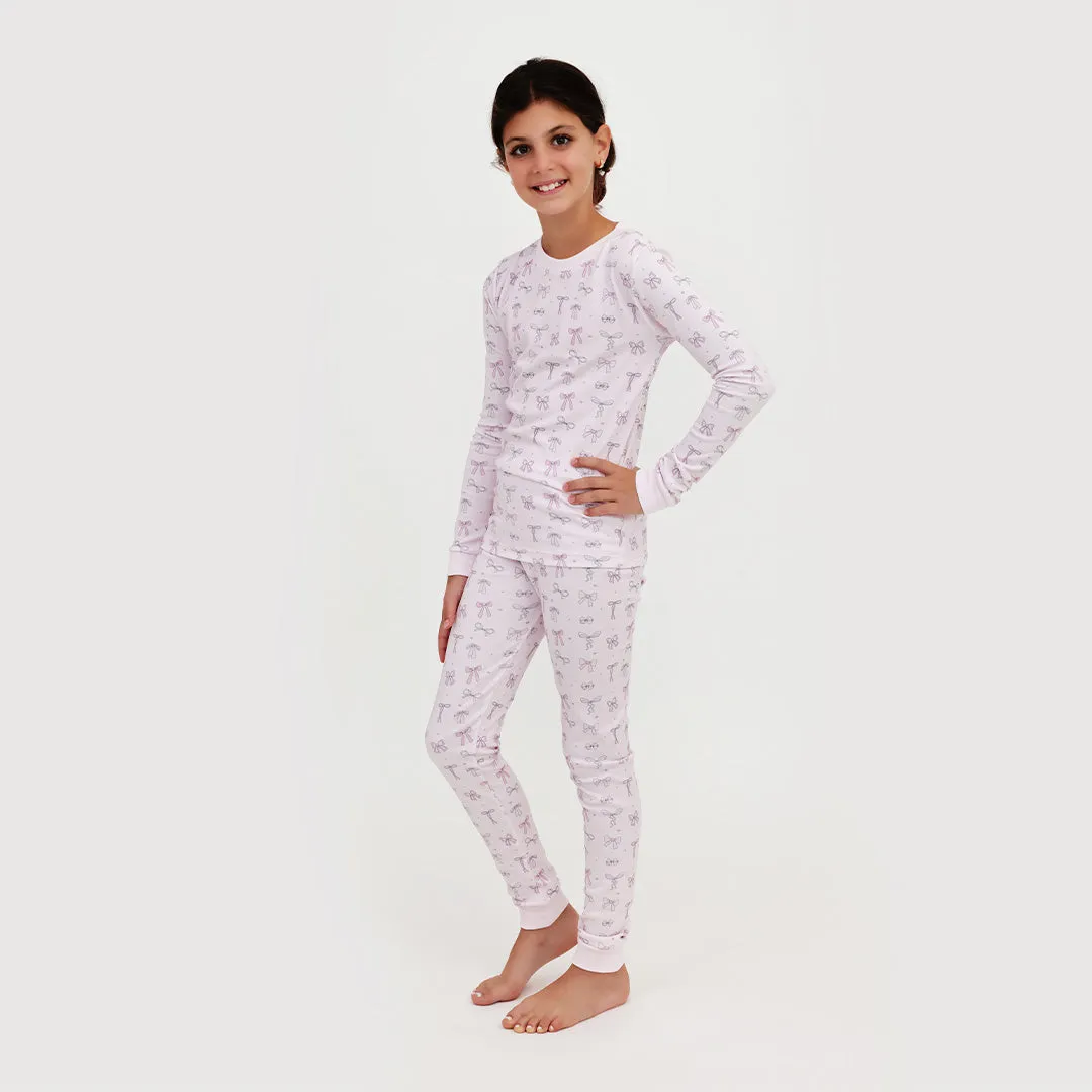 Long Sleeve Bows PJ Set