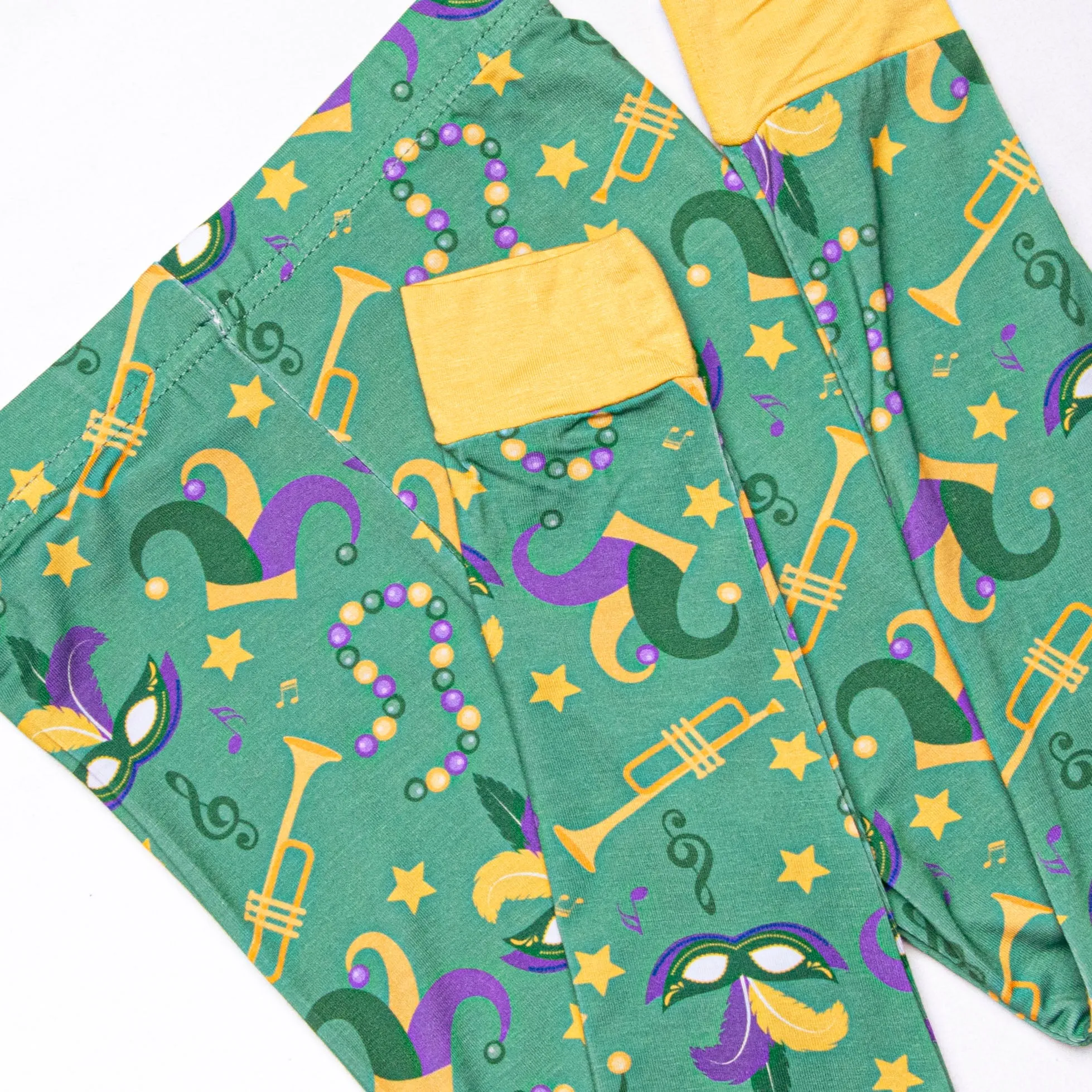 Mardi Gras March Bamboo Pajama Set, Green
