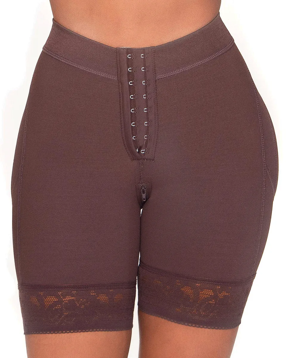 MariaE Fajas Low Rise Shapewear Shorts with Zippered Crotch High Compression