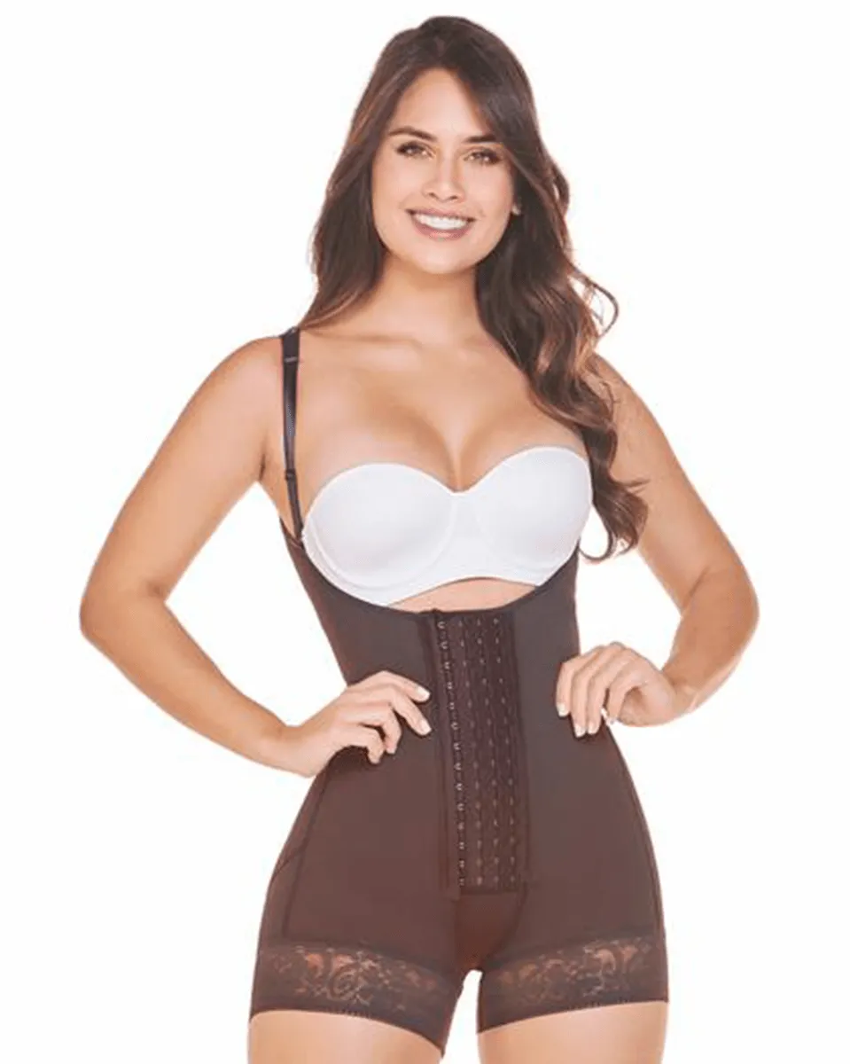 MariaE Fajas Stage 2 Post Surgery High Compression Garment Mid Thigh & Open Bust