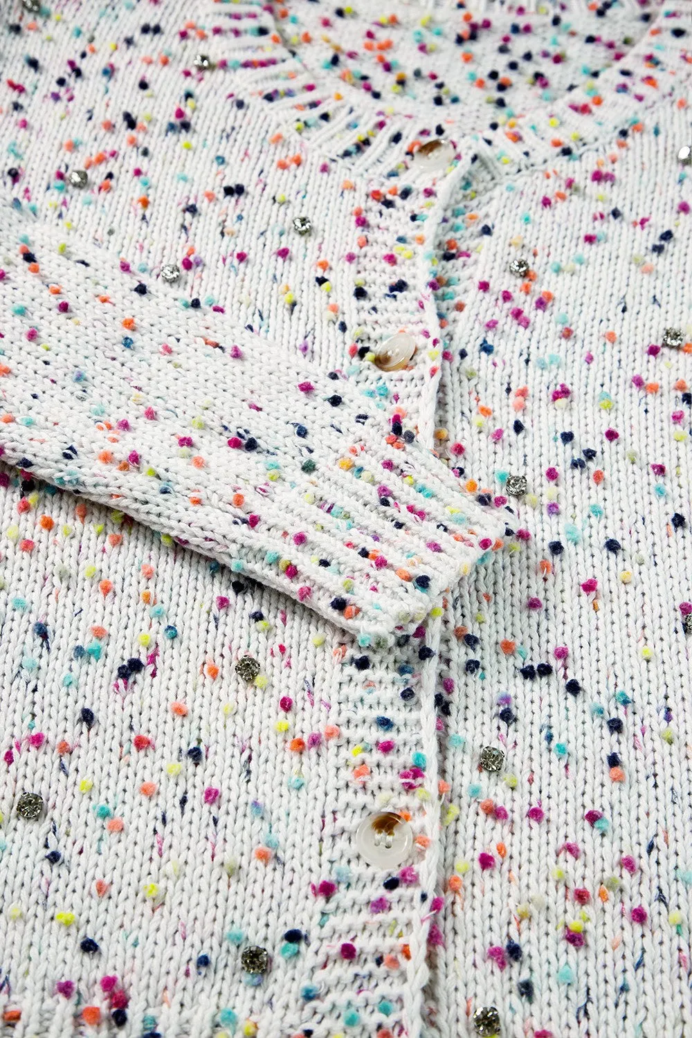 Megan Confetti Button Up Long Sleeve Cardigan