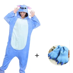 Men Pajamas (XXL 180-200CM) Kigurumi Onesie For Adults Women Slipper Zipper Animal Pyjamas One-Piece Pijama Cosplay Costume Gift