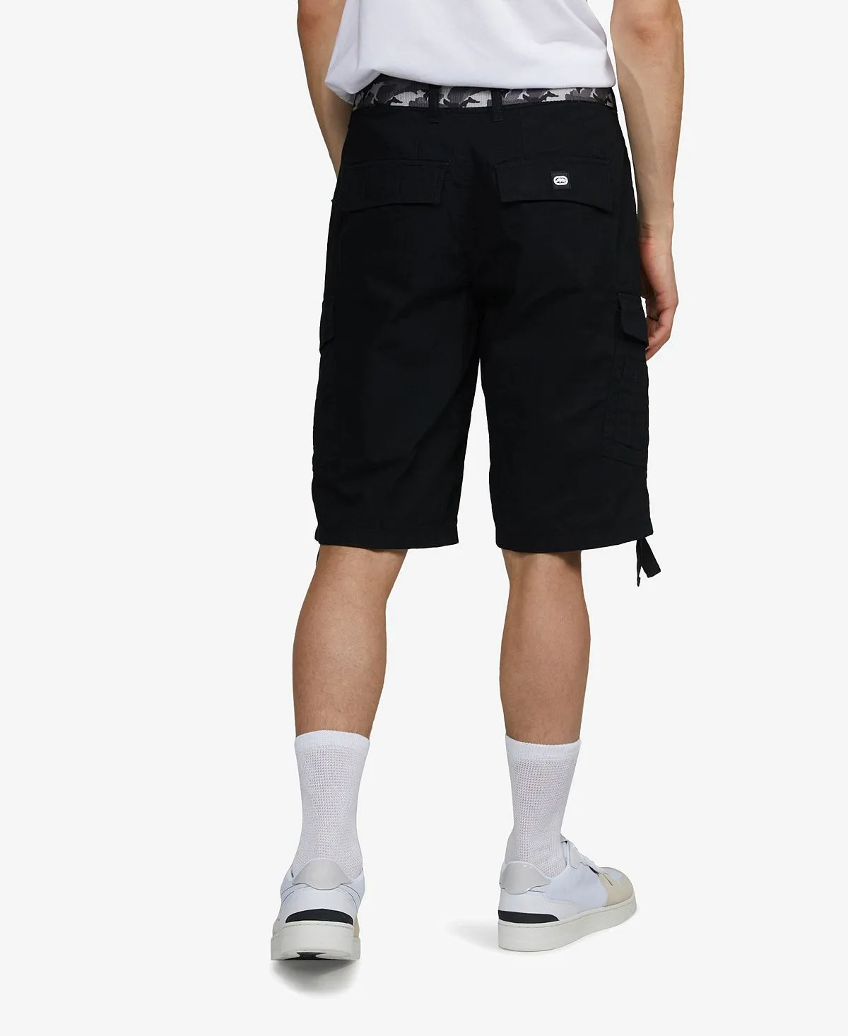 Men's recon-go cargo shorts with belt Ecko Unltd, black
