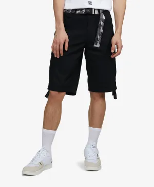 Men's recon-go cargo shorts with belt Ecko Unltd, black