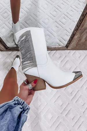 Mia Rhinestone Fringe Ankle Boots