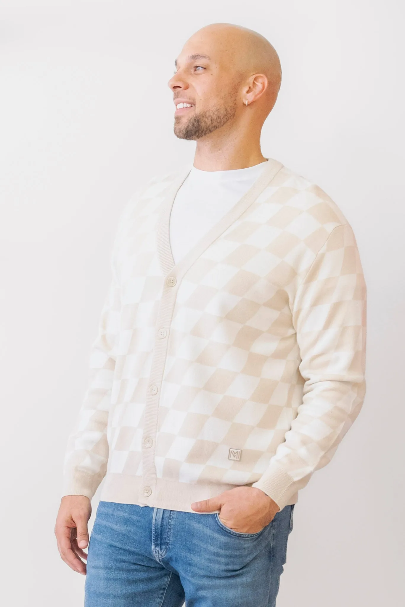 MIND BRIDGE Checkerboard Cardigan