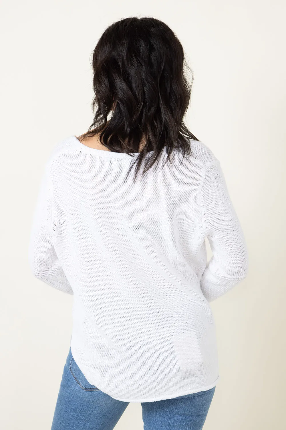 Miracle Knit American Flag Sweater for Women in Ivory | F173-IVORY