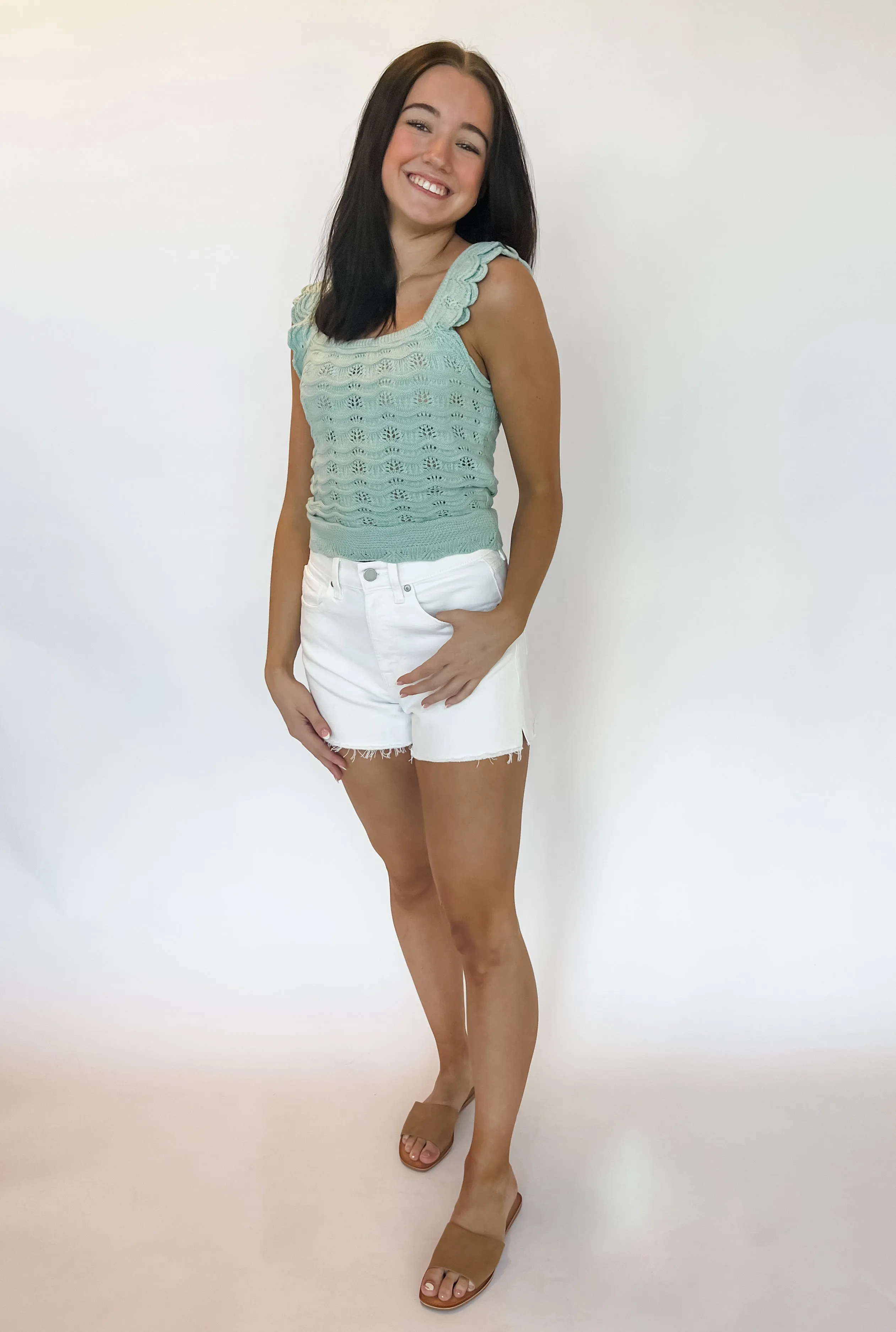Miss White Denim Shorts