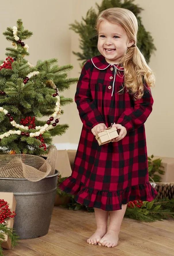 Mud Pie Kids Buffalo Check Sleep Gown