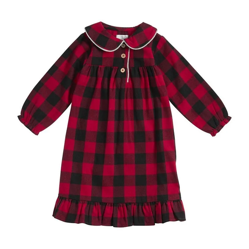 Mud Pie Kids Buffalo Check Sleep Gown