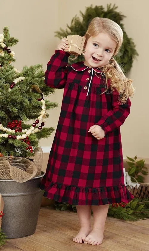 Mud Pie Kids Buffalo Check Sleep Gown