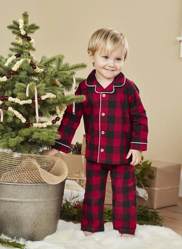 Mud Pie Kids Buffalo Check Two Piece Pajama Set