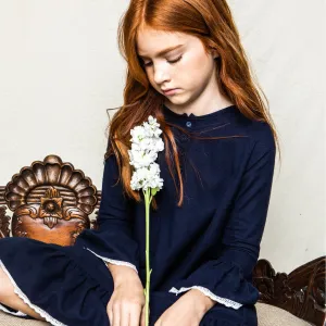 Navy Flannel Arabella Nightgown