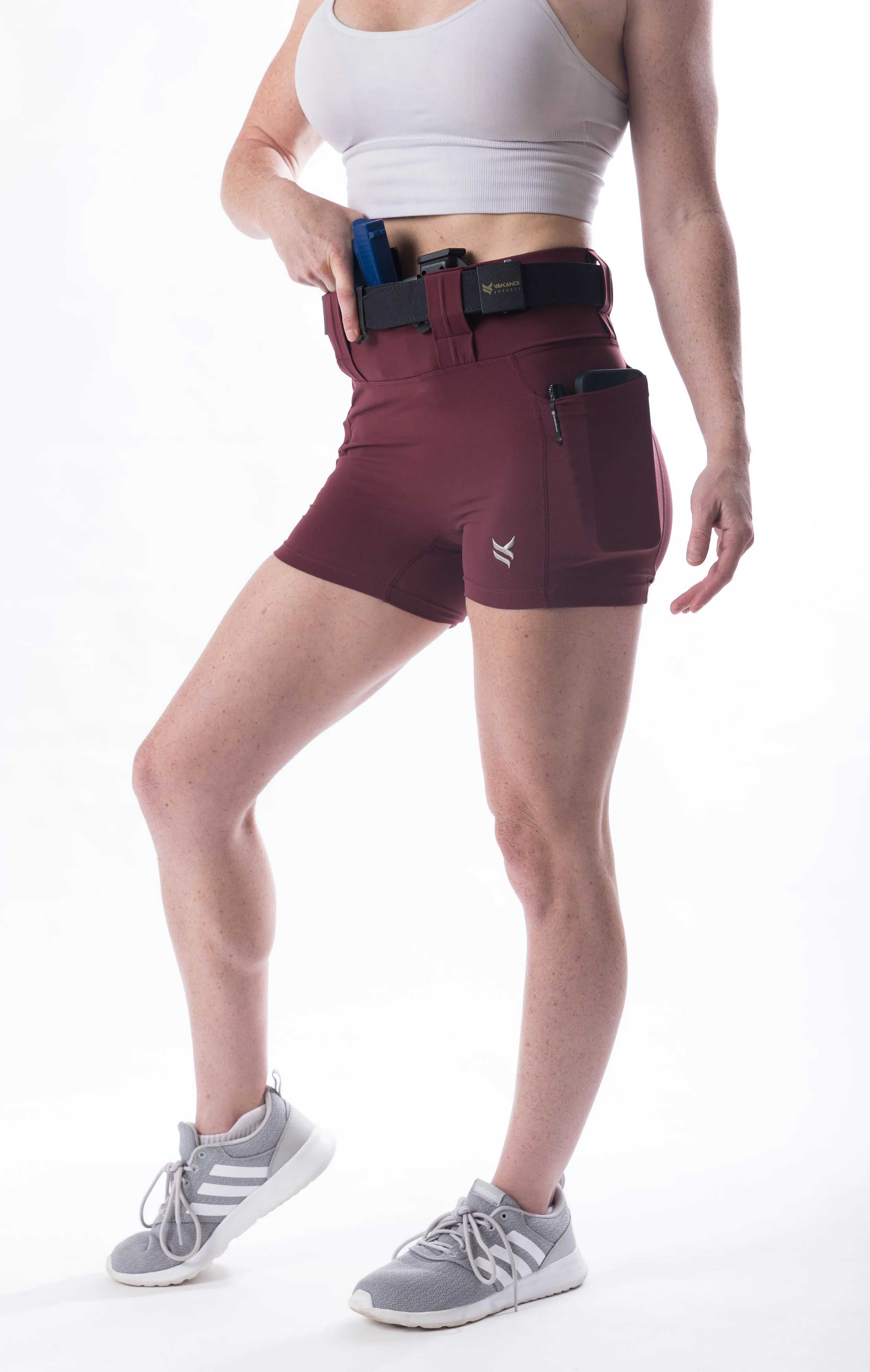 NEW Women's High Rise, Curvy Carry Shorts, 3" inseam, Burgundy