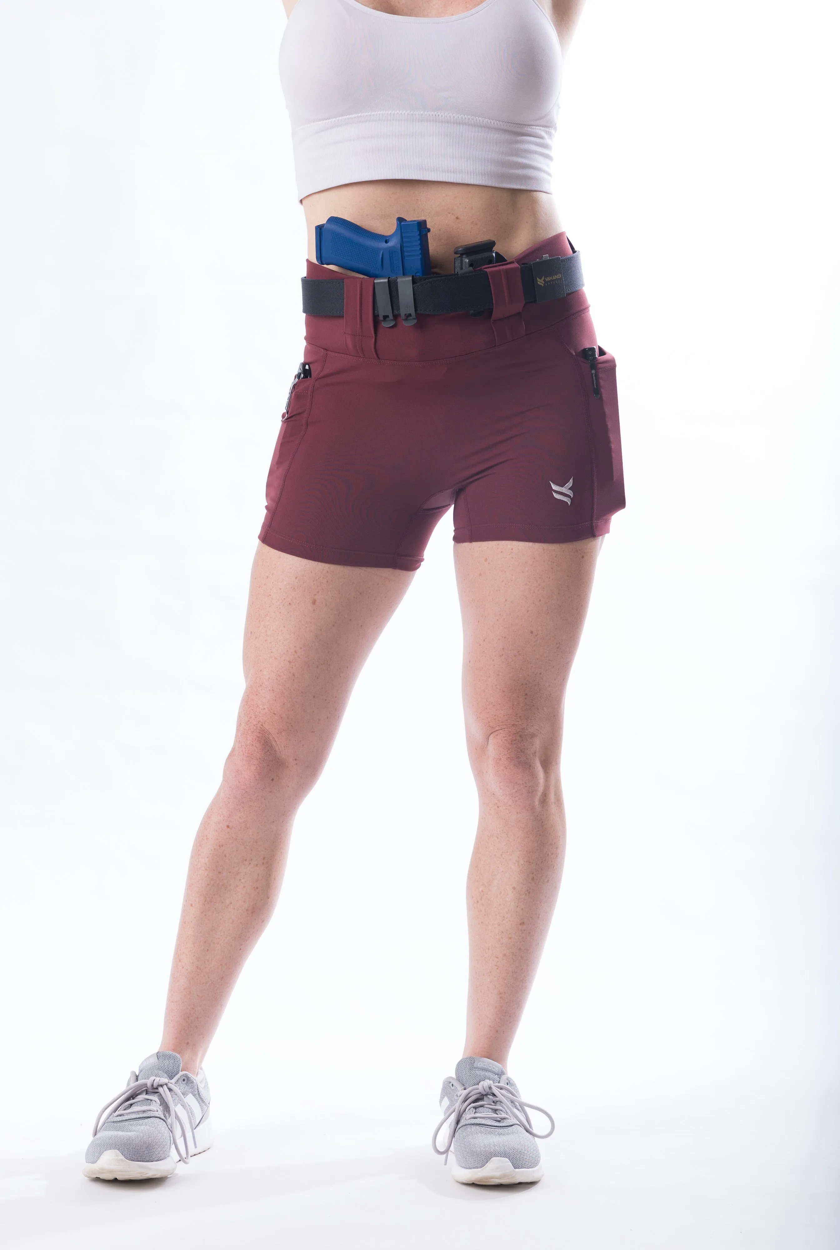 NEW Women's High Rise, Curvy Carry Shorts, 3" inseam, Burgundy
