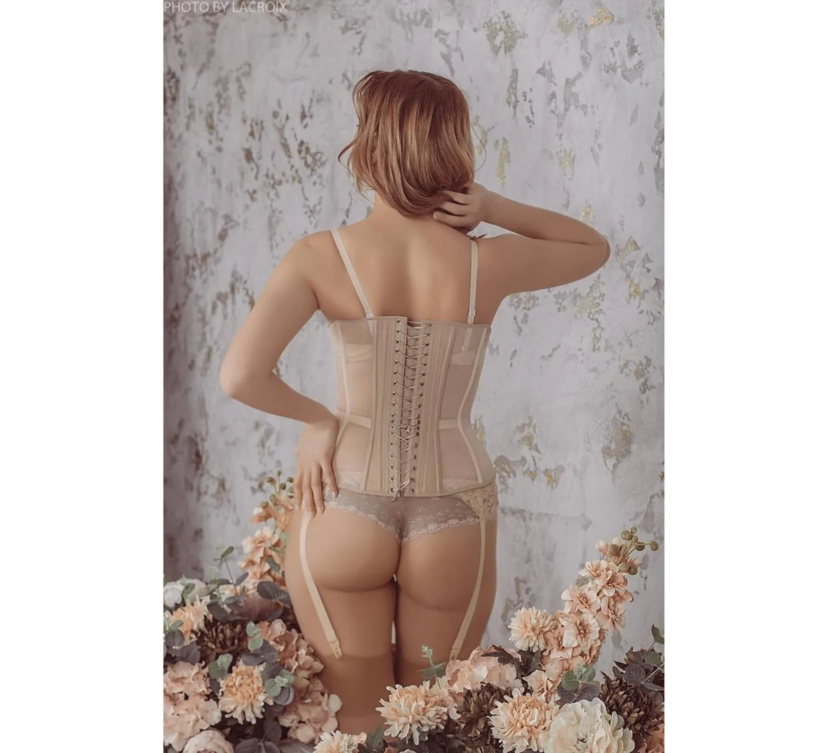 Nude shape beige underbust mesh corset