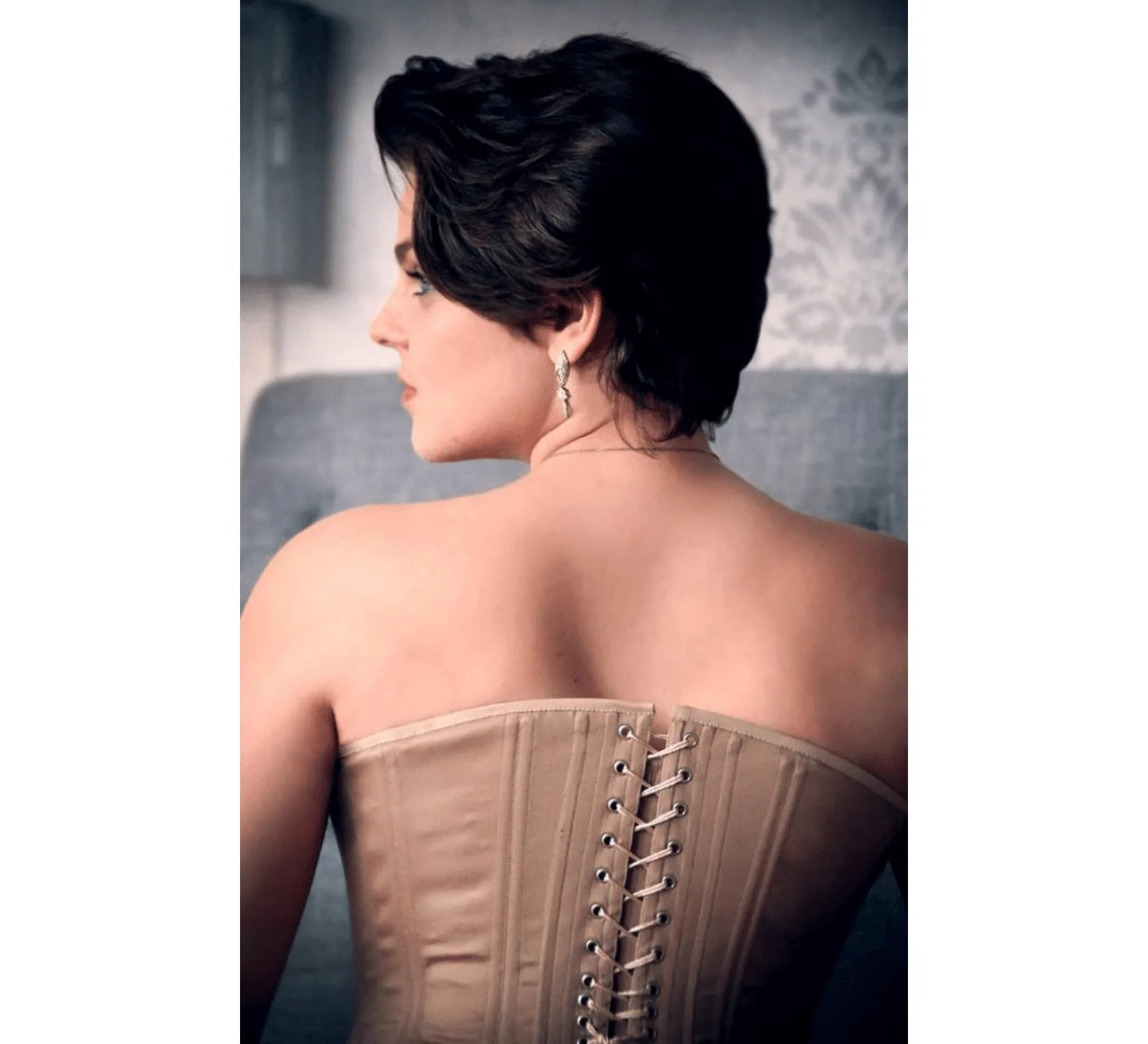 Nude tightlacing underbust beige training corset