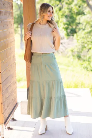 Oatmeal Sleeveless Sweater Knit Top