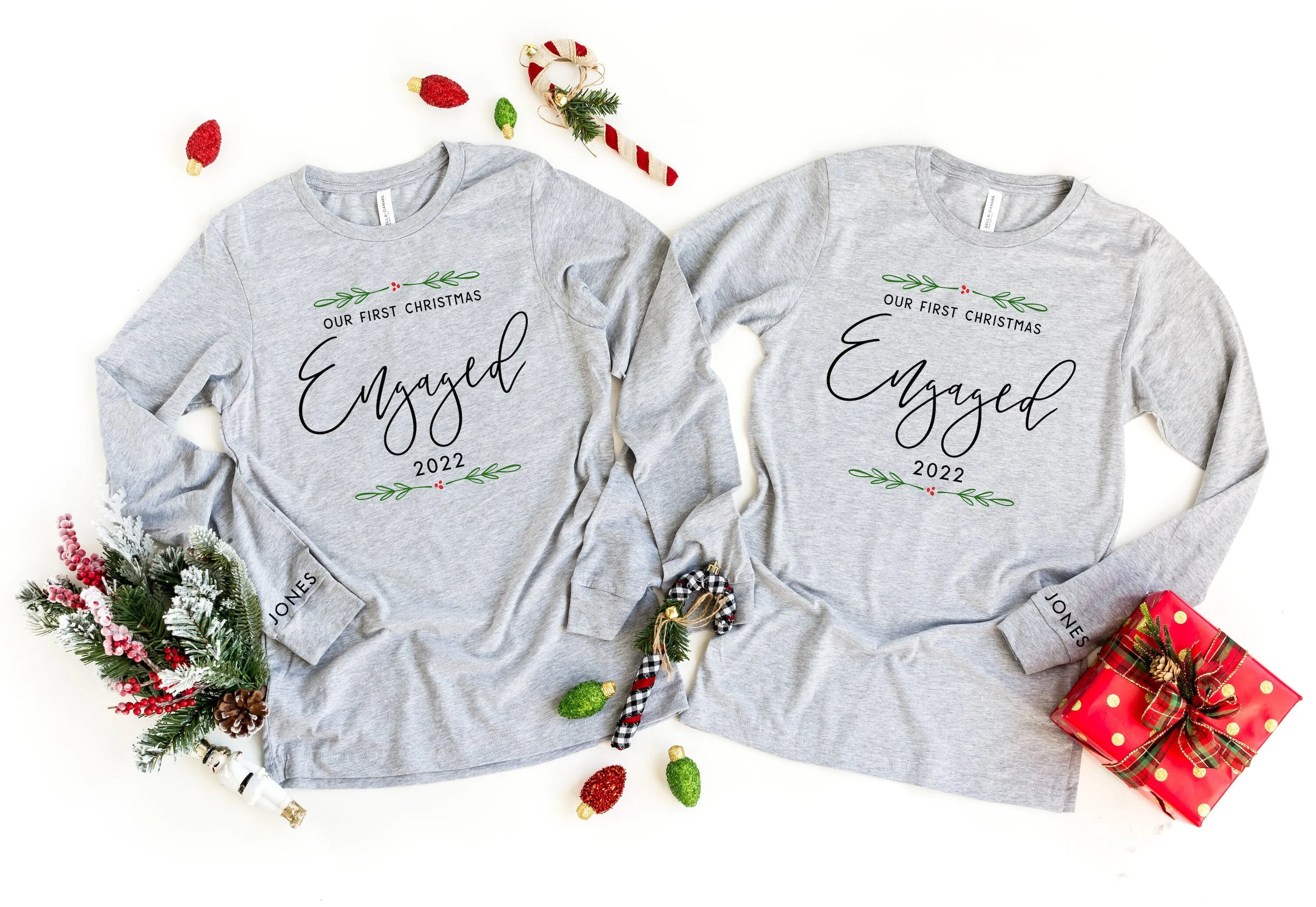 Our First Christmas Engaged Personalized Matching Pajamas