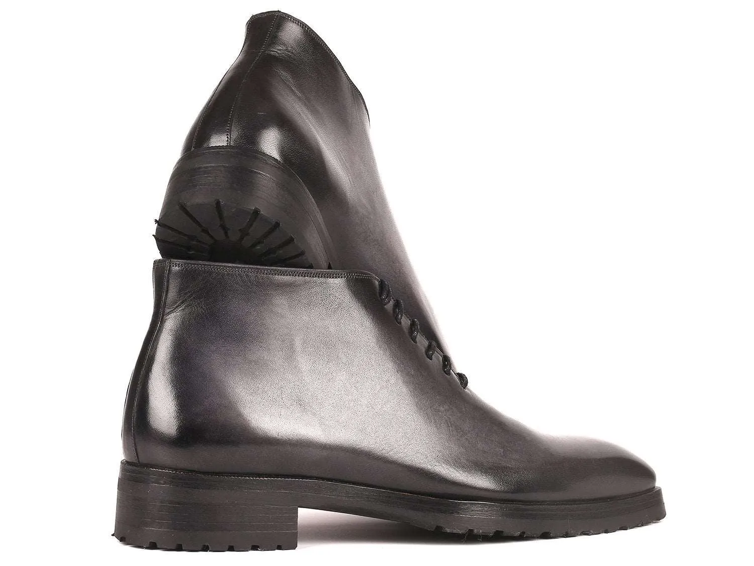 Paul Parkman Gray Burnished Men's Ankle Boots