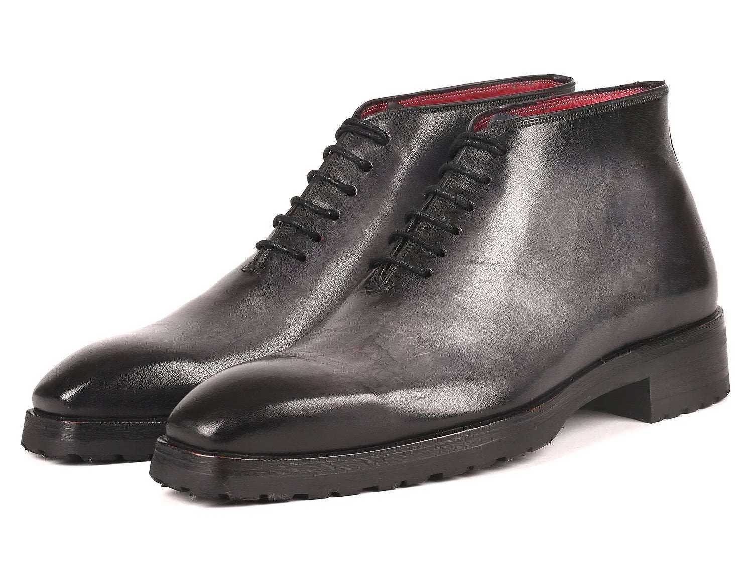Paul Parkman Gray Burnished Men's Ankle Boots
