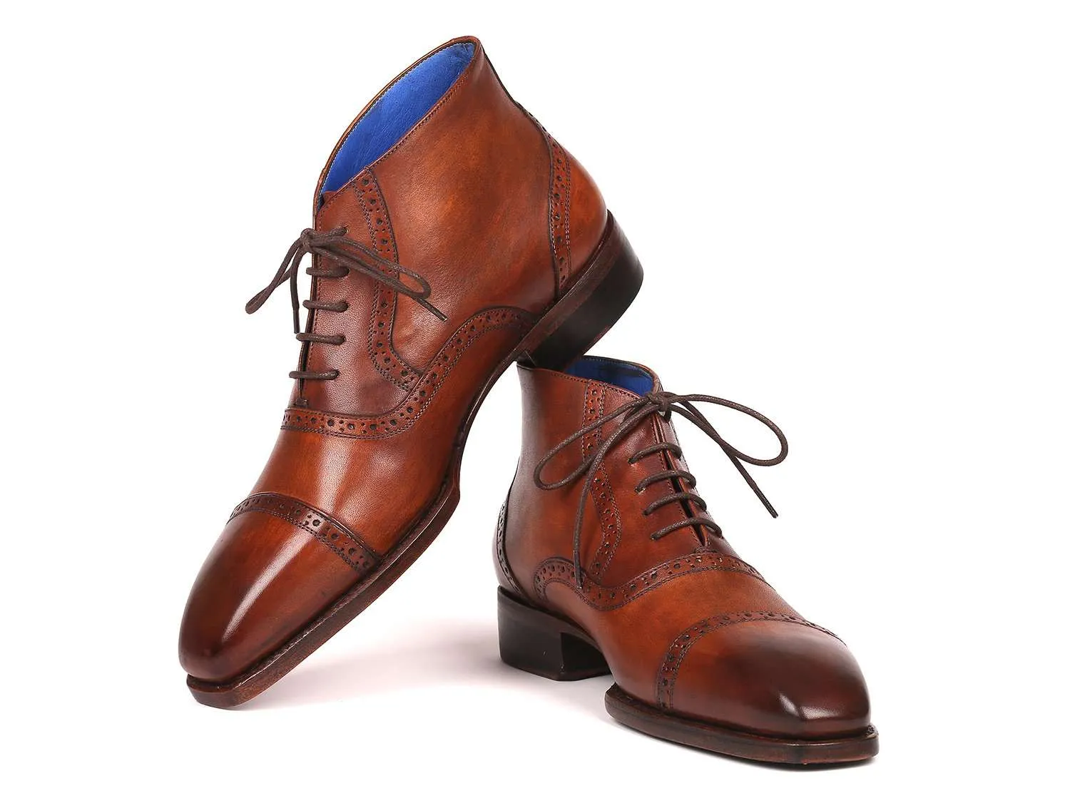 Paul Parkman Men's Antique Brown Cap Toe Boots