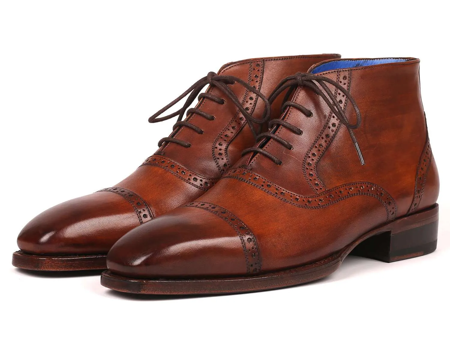 Paul Parkman Men's Antique Brown Cap Toe Boots