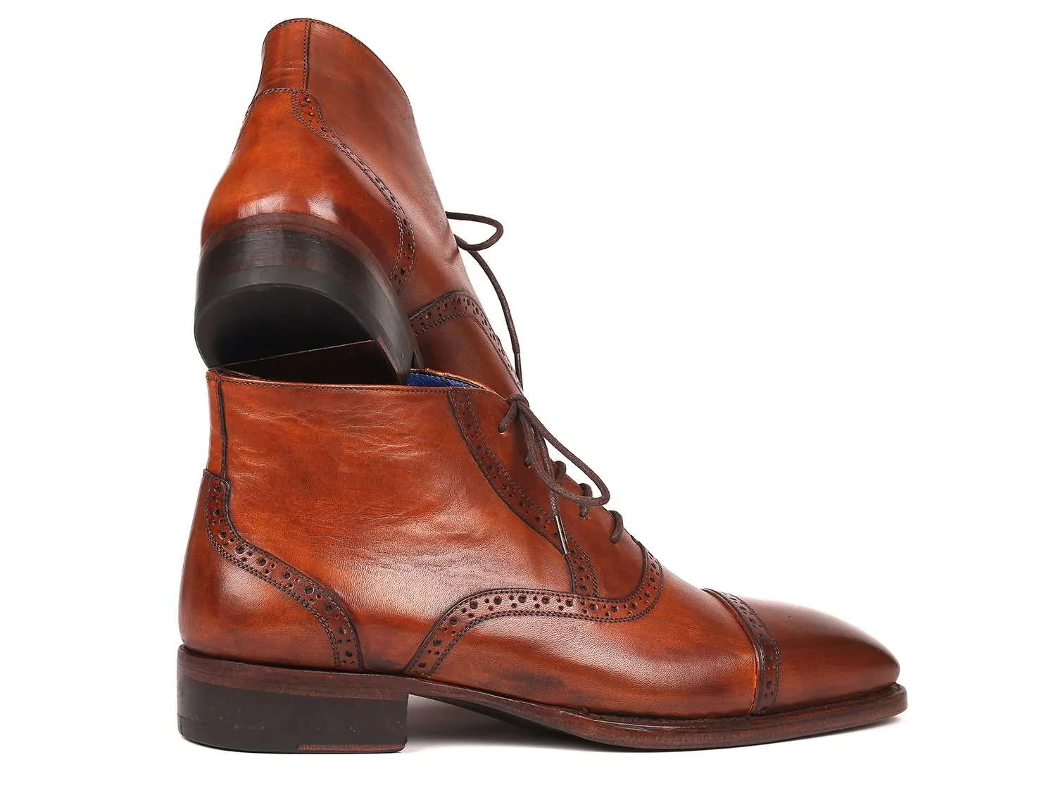 Paul Parkman Men's Antique Brown Cap Toe Boots