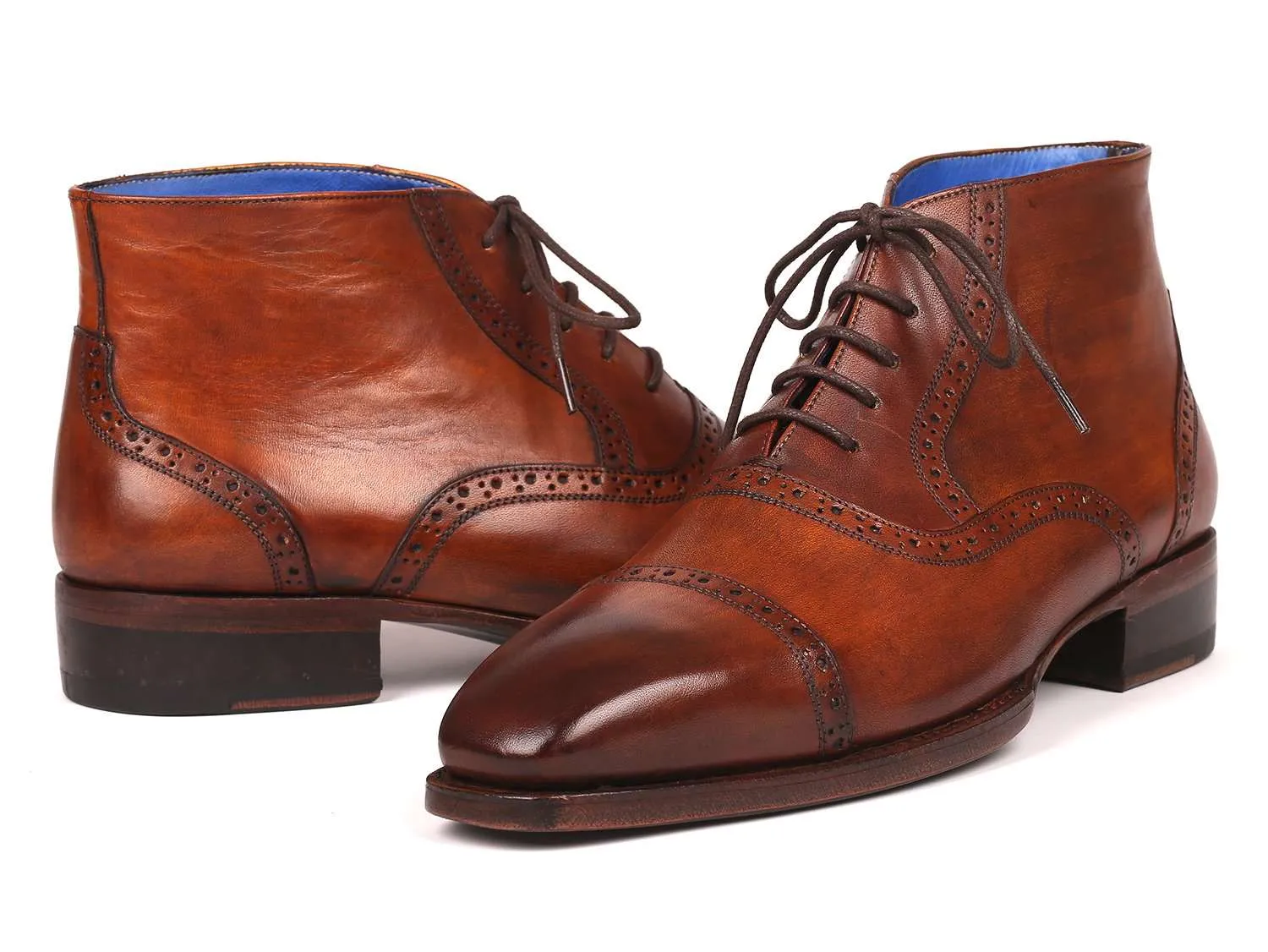 Paul Parkman Men's Antique Brown Cap Toe Boots