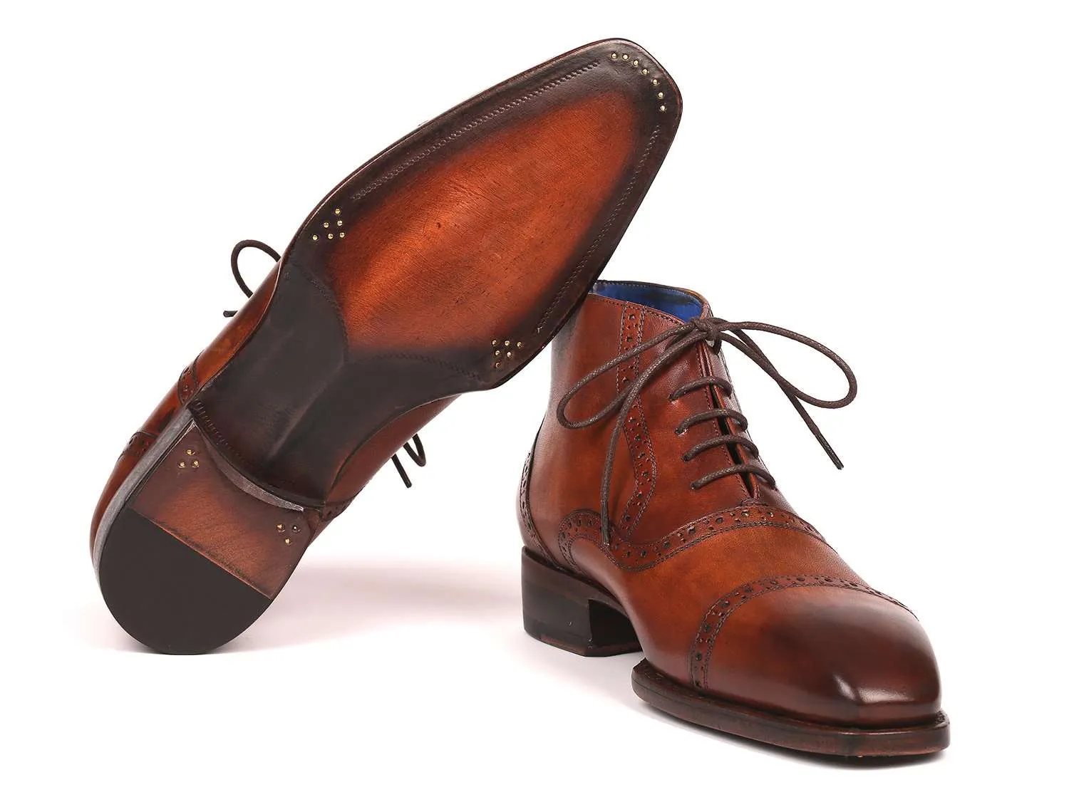Paul Parkman Men's Antique Brown Cap Toe Boots