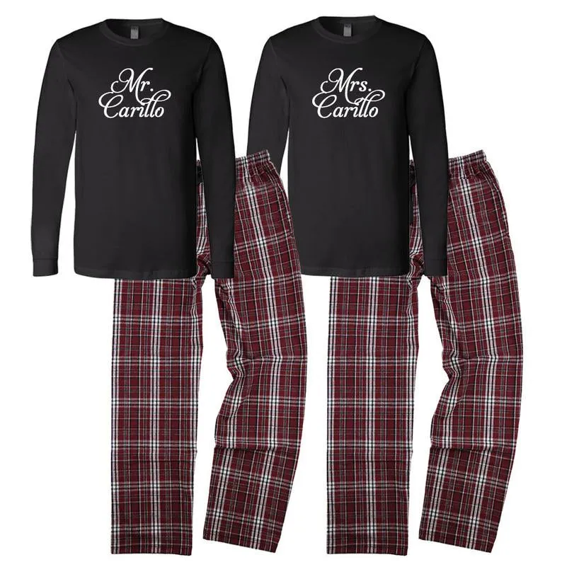 Personalized Mr. and Mrs. Pajama Set