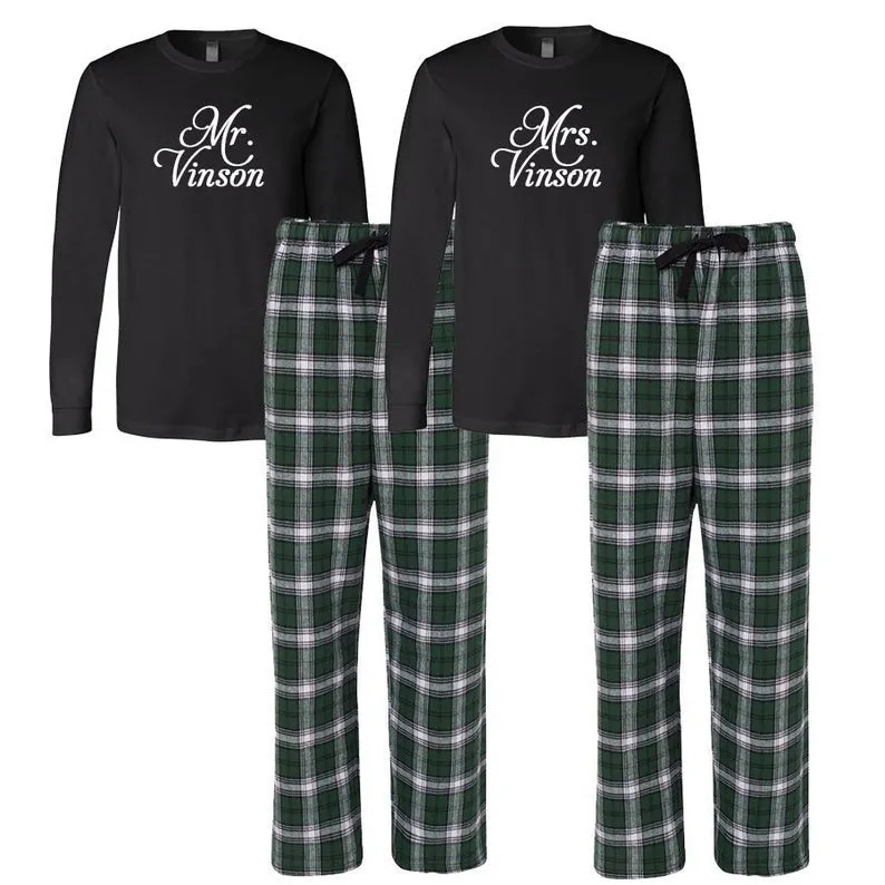 Personalized Mr. and Mrs. Pajama Set