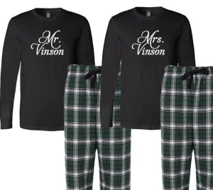 Personalized Mr. and Mrs. Pajama Set