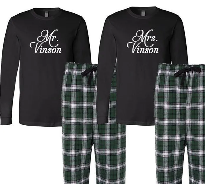 Personalized Mr. and Mrs. Pajama Set