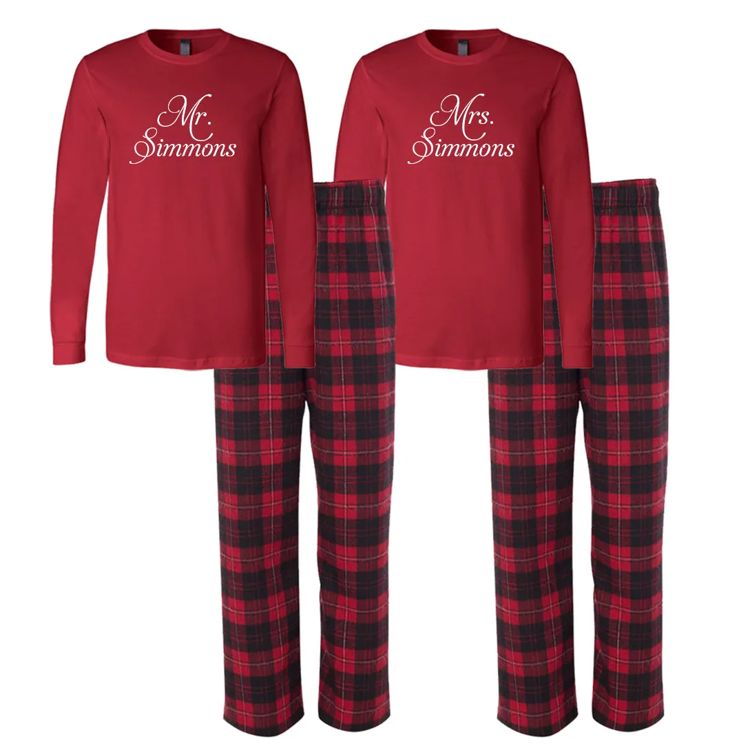 Personalized Mr. and Mrs. Pajama Set