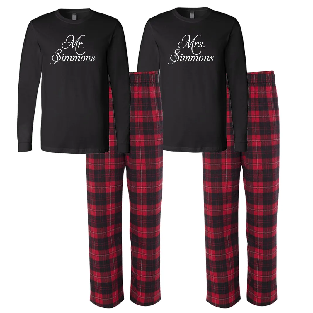 Personalized Mr. and Mrs. Pajama Set