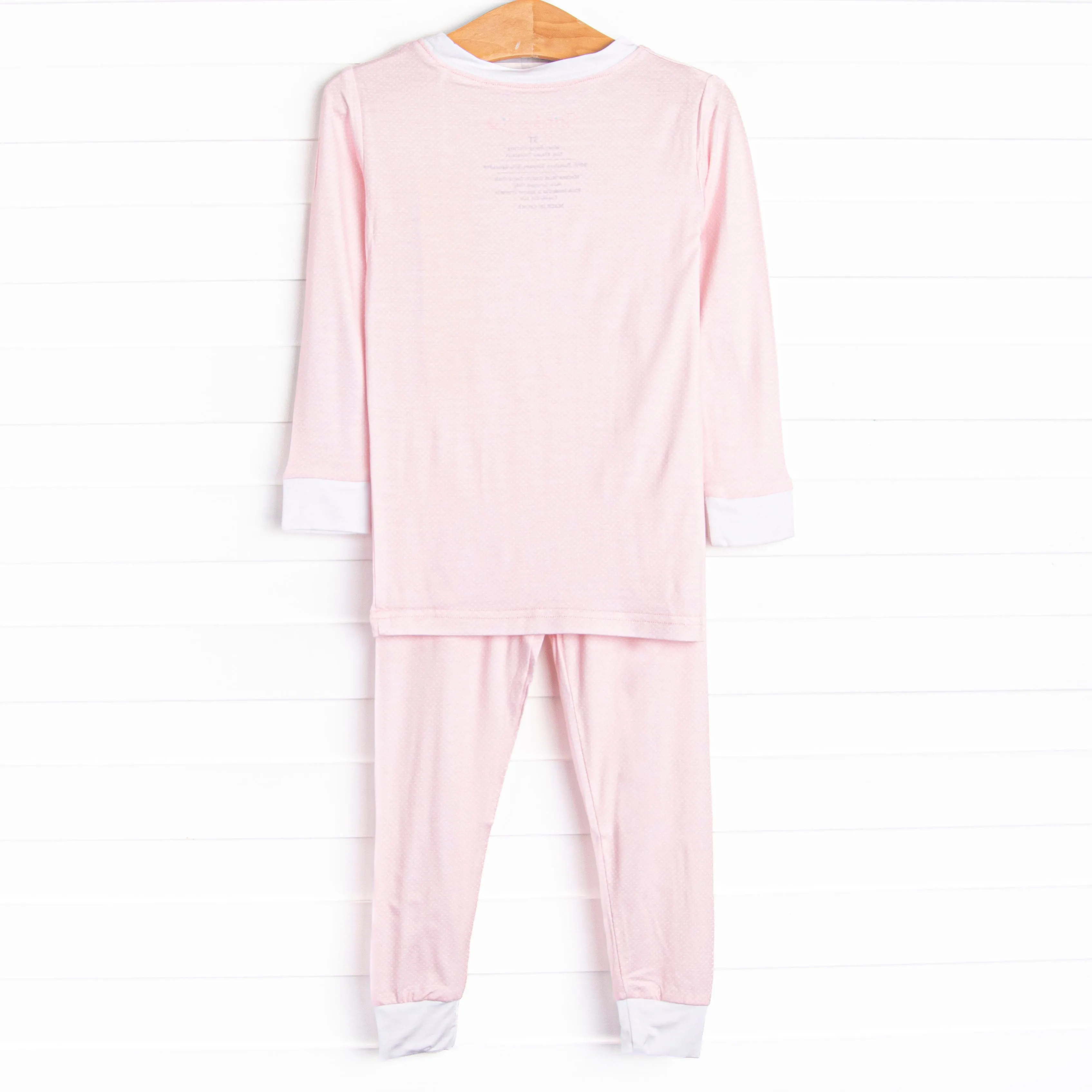 Petite Pink Polka Dots Bamboo Pajama Set, Pink