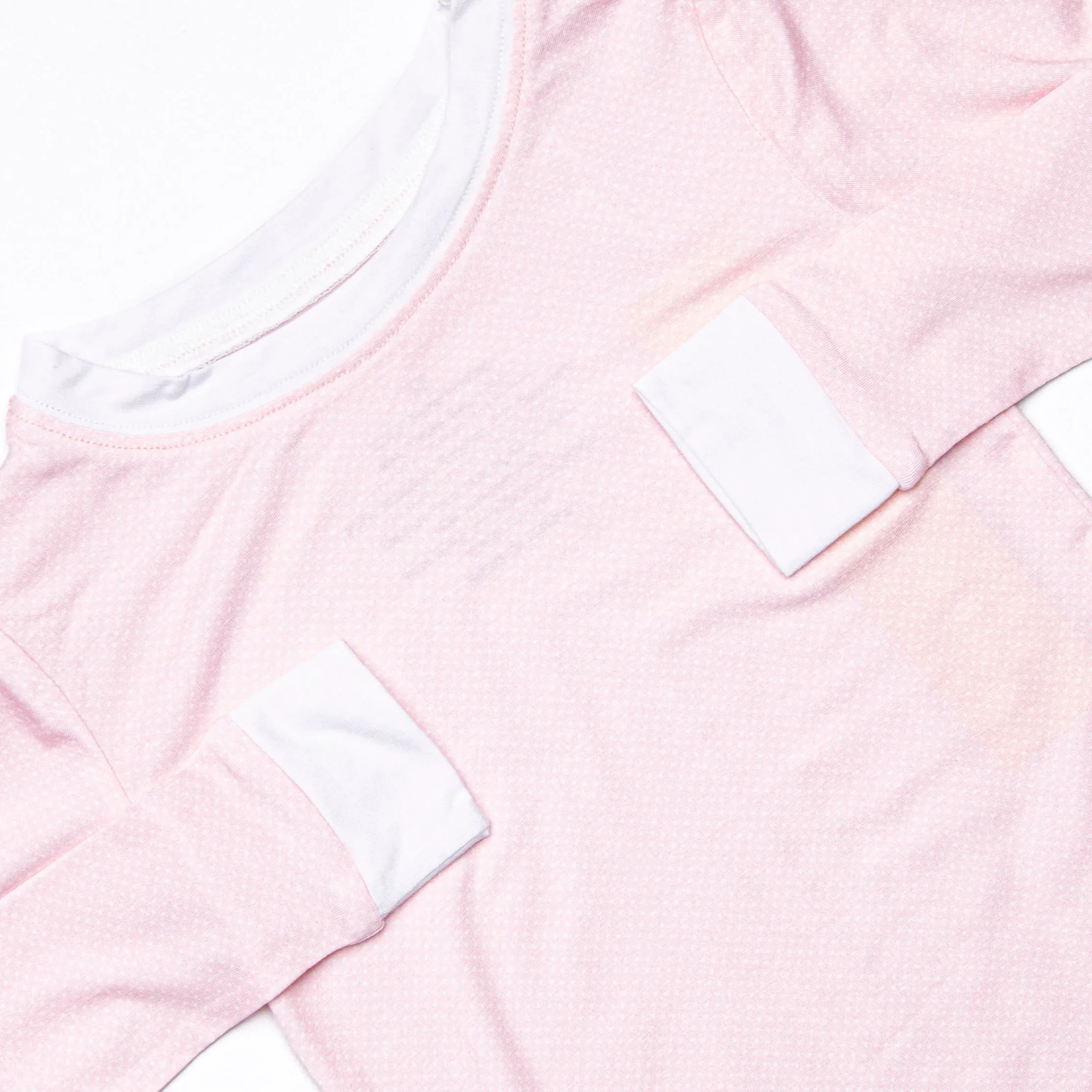 Petite Pink Polka Dots Bamboo Pajama Set, Pink