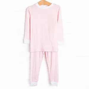 Petite Pink Polka Dots Bamboo Pajama Set, Pink