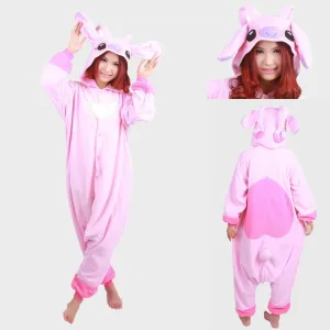 Pink Stitch Long Sleeve Kigurumi Onesies Pajamas Costume