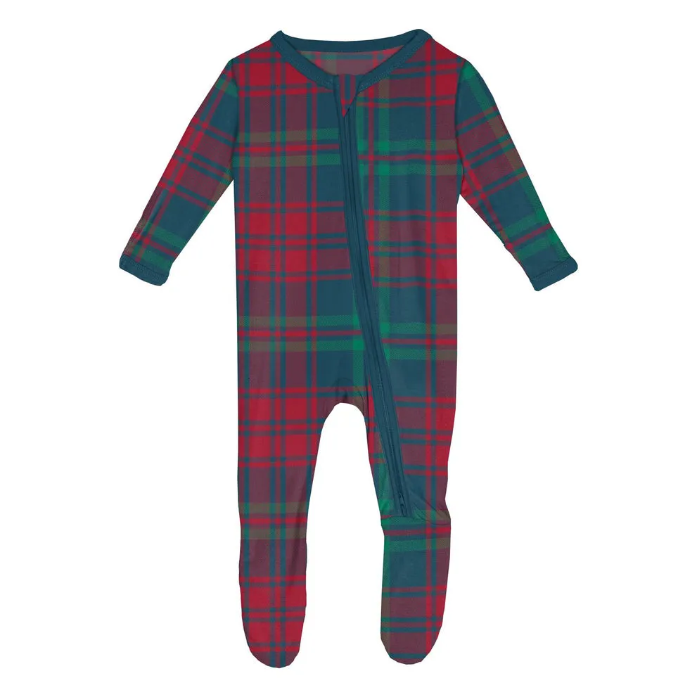 Plaid Zip Footie