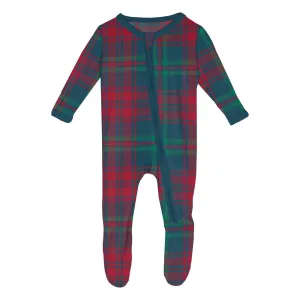 Plaid Zip Footie