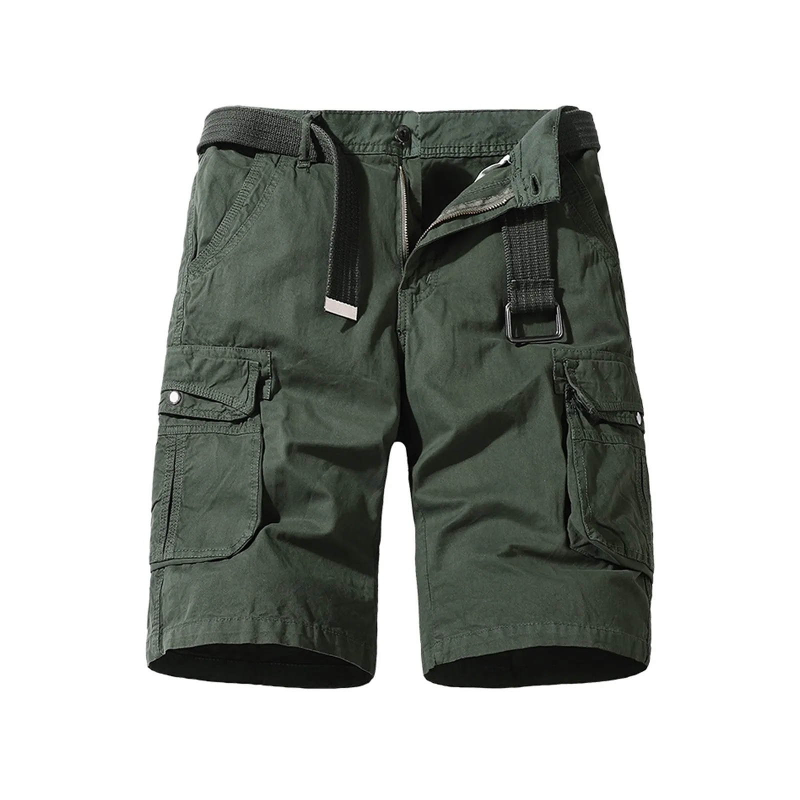 POCKET BUTTONS 11'' INSEAM CARGO SHORTS(NOT BELT)