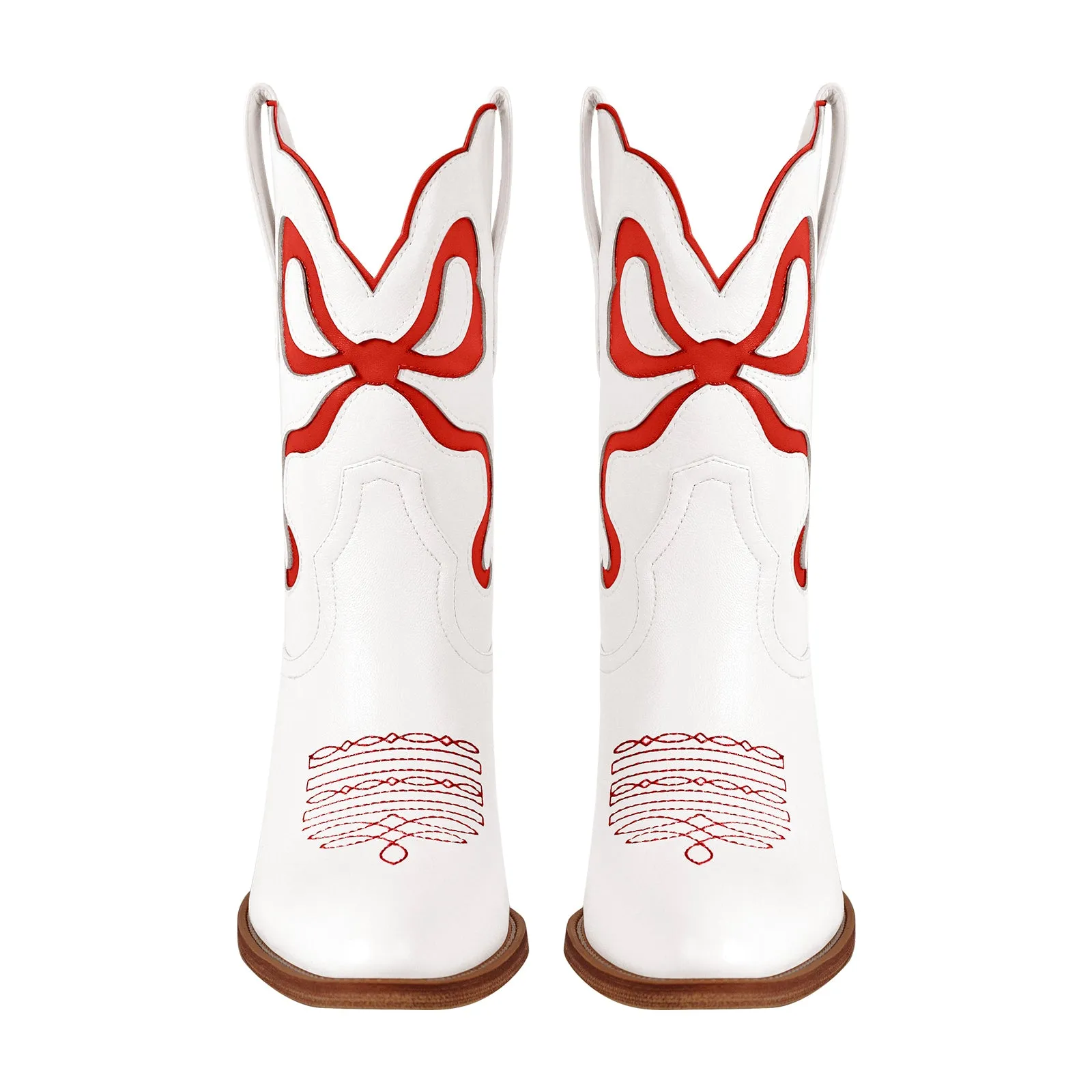Pointed Toe Pink Bow Cowgirl Ankle Boots