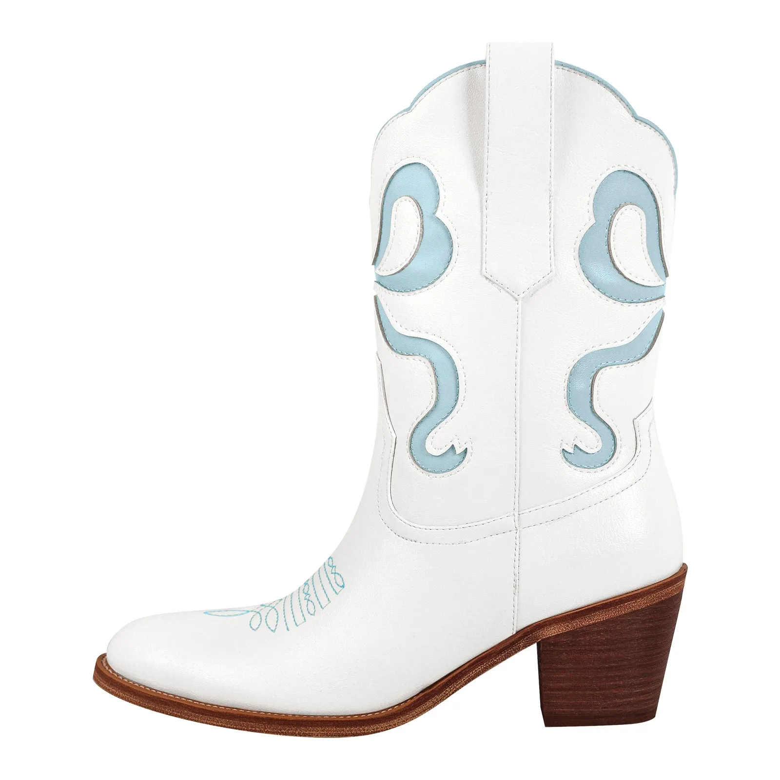 Pointed Toe Pink Bow Cowgirl Ankle Boots