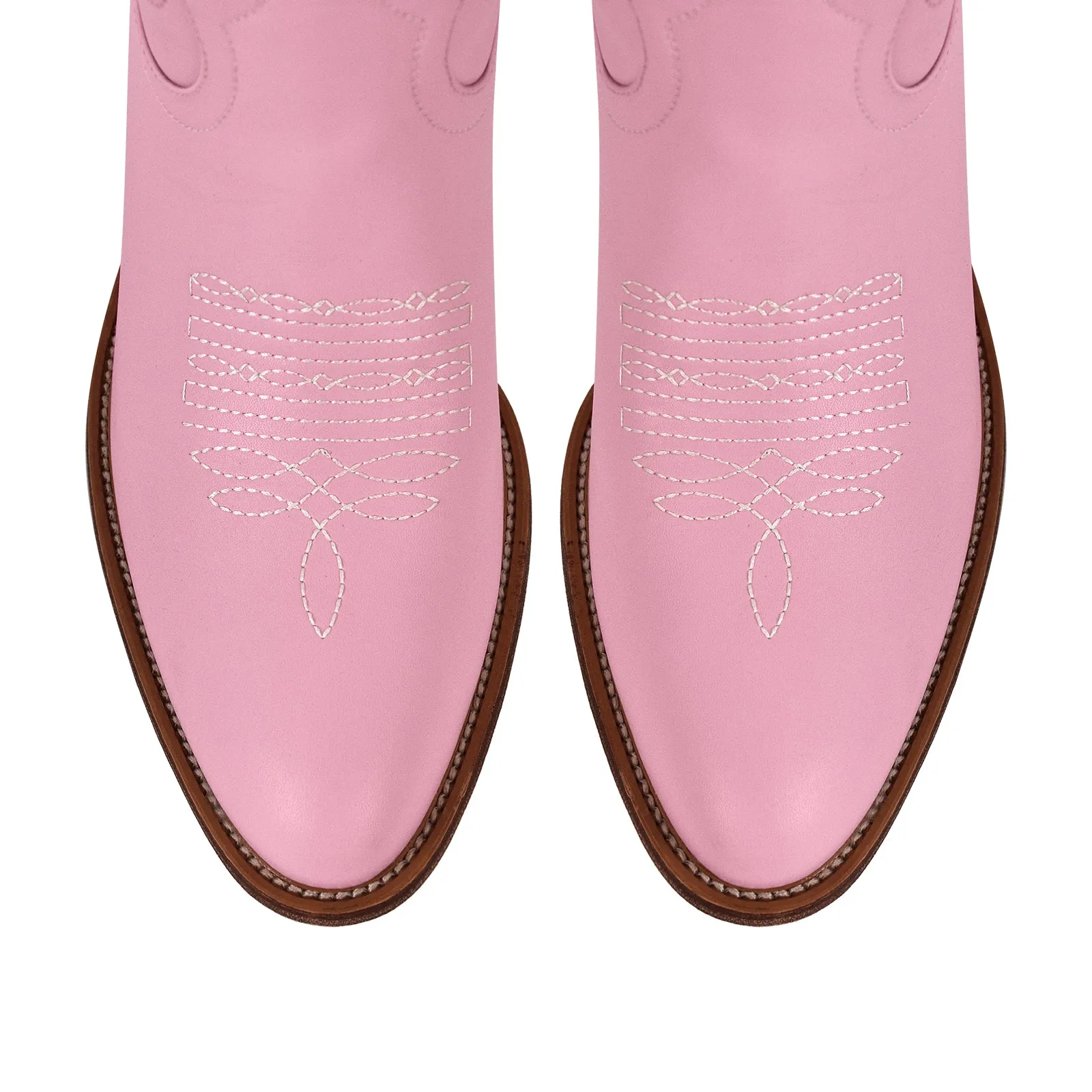 Pointed Toe Pink Bow Cowgirl Ankle Boots